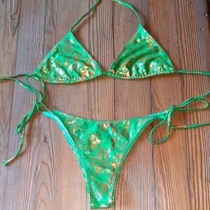 Green and Gold Sexy Bikini Set